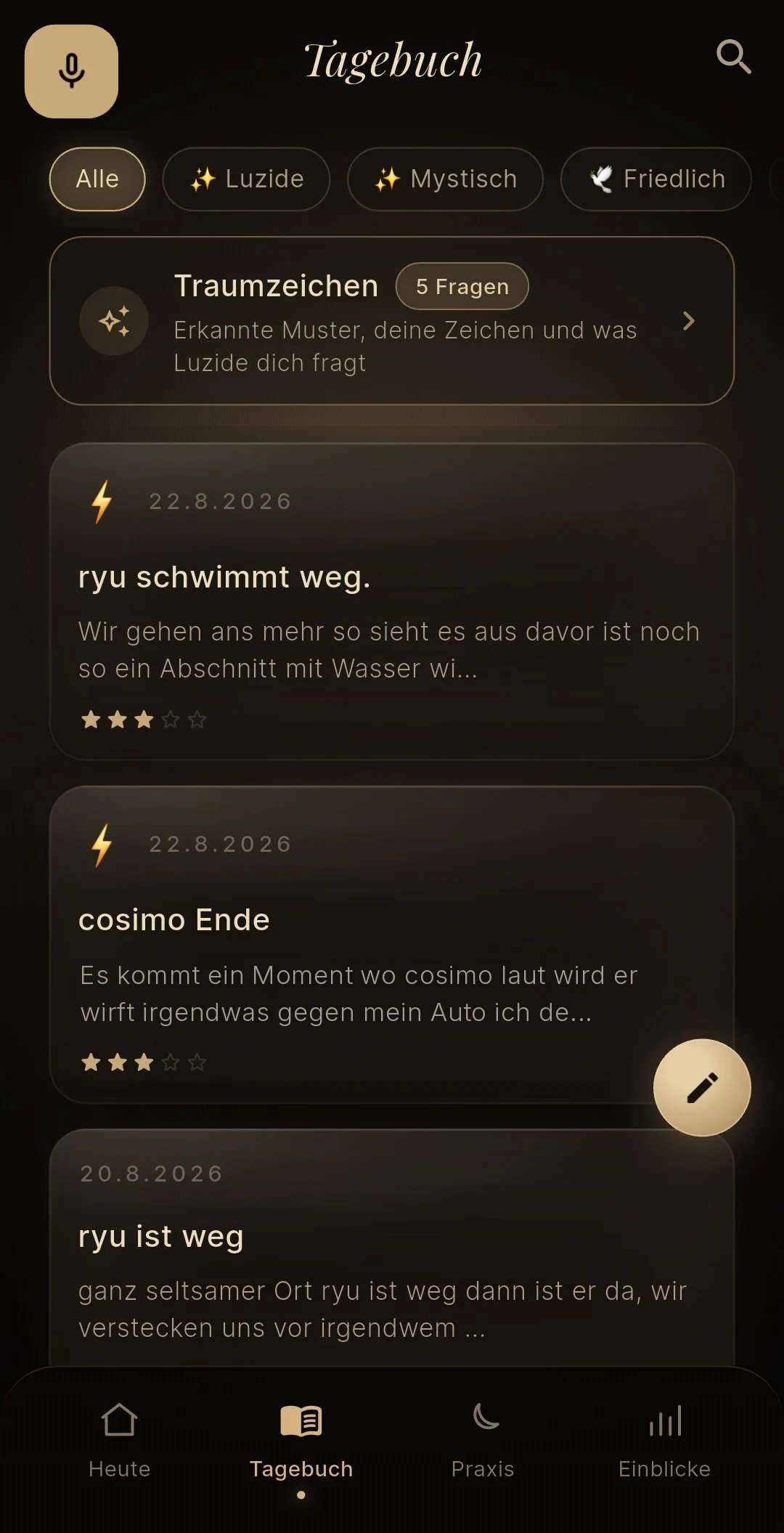 Luzide Traumtagebuch